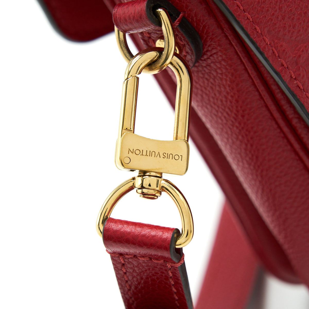 Louis Vuitton Pochette Metis Leather Bag Red