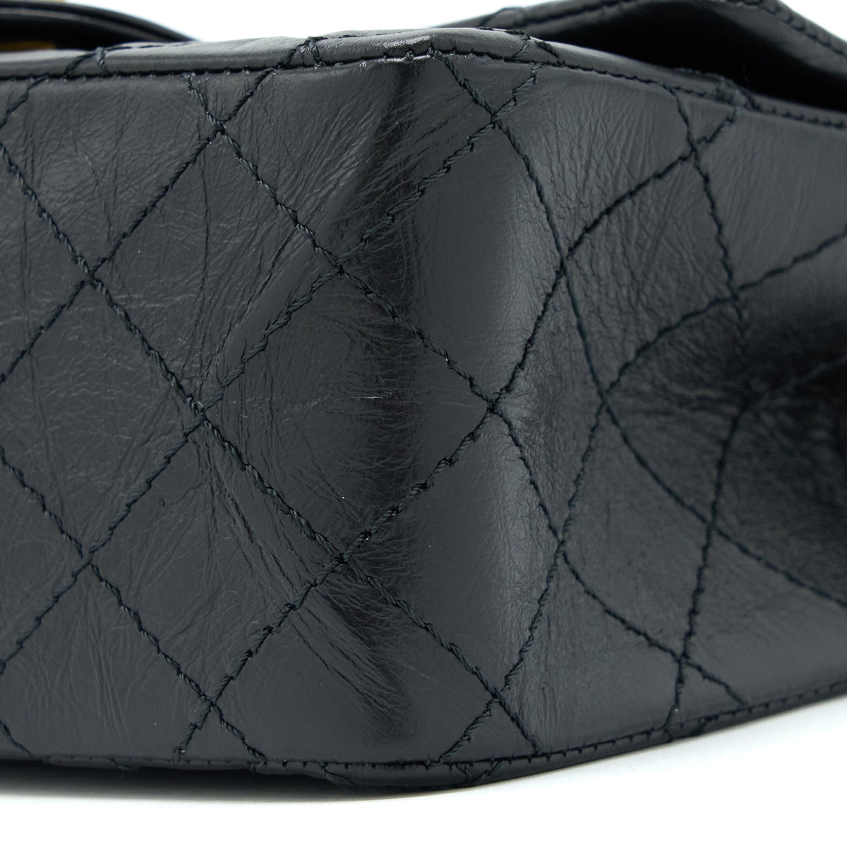 Chanel Mini Reissue 2.55 Flap Bag Aged Calfskin Black Brushed GHW (Microchip)