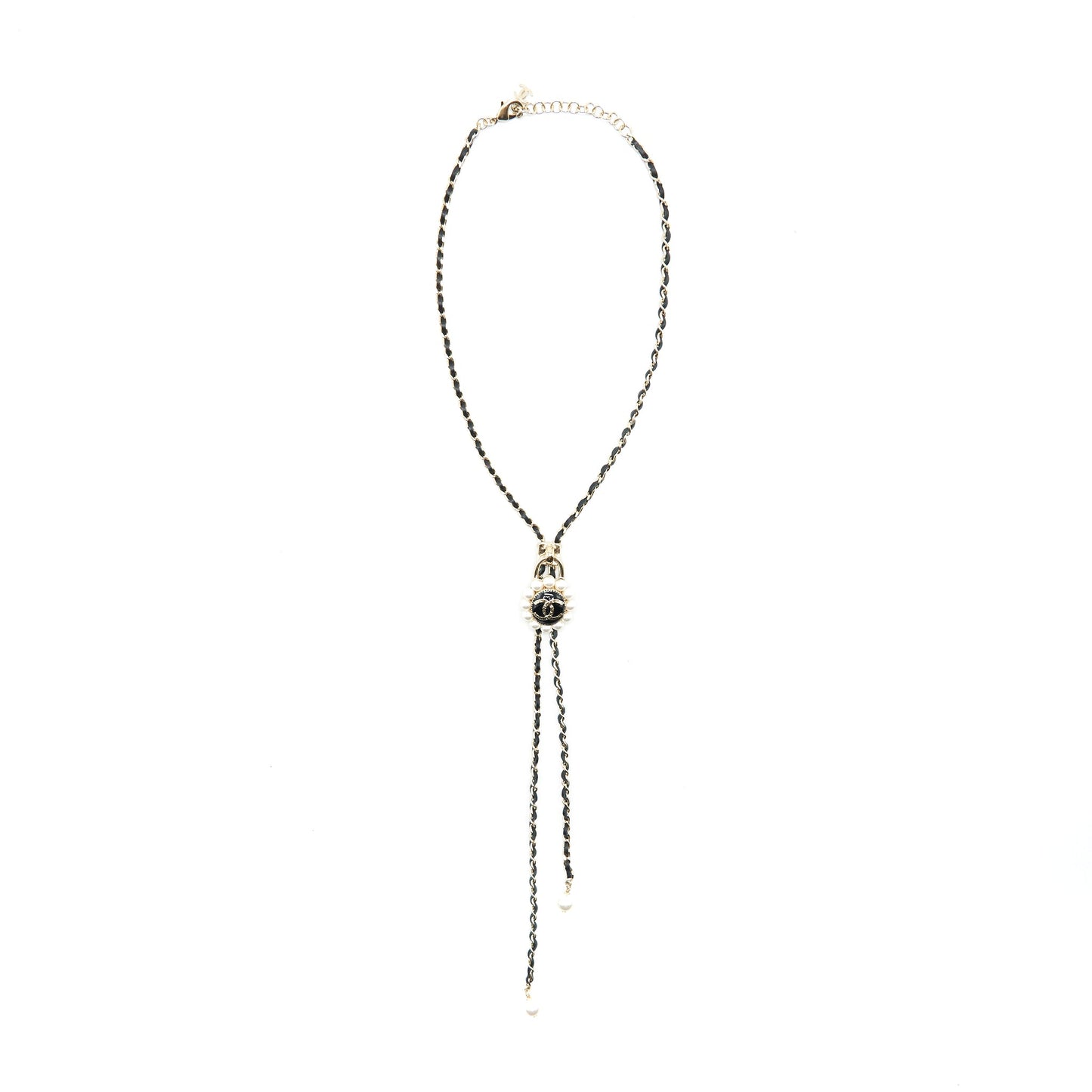 Chanel CC logo and Pearl lock necklace