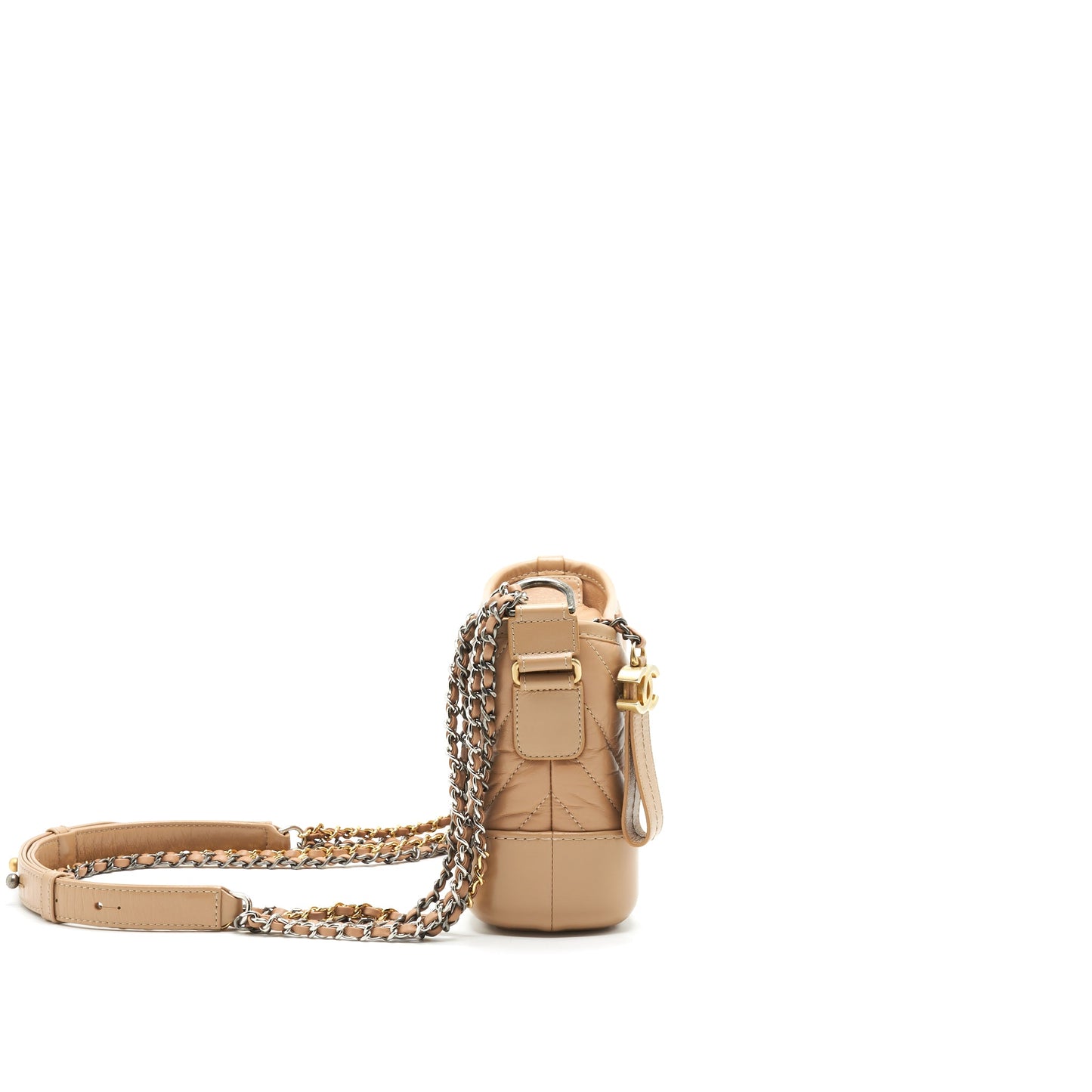 Chanel Gabrielle Hobo Small in Chevron Beige