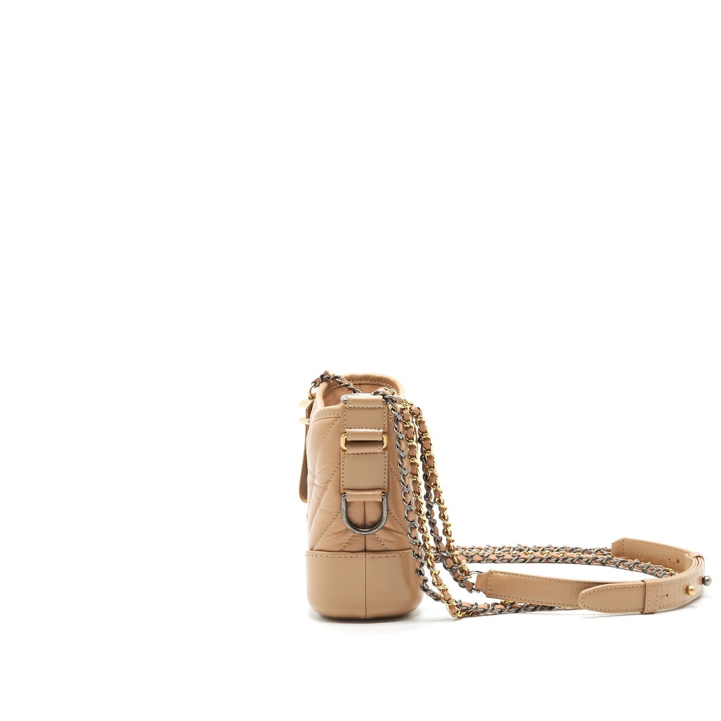 Chanel Gabrielle Hobo Small in Chevron Beige