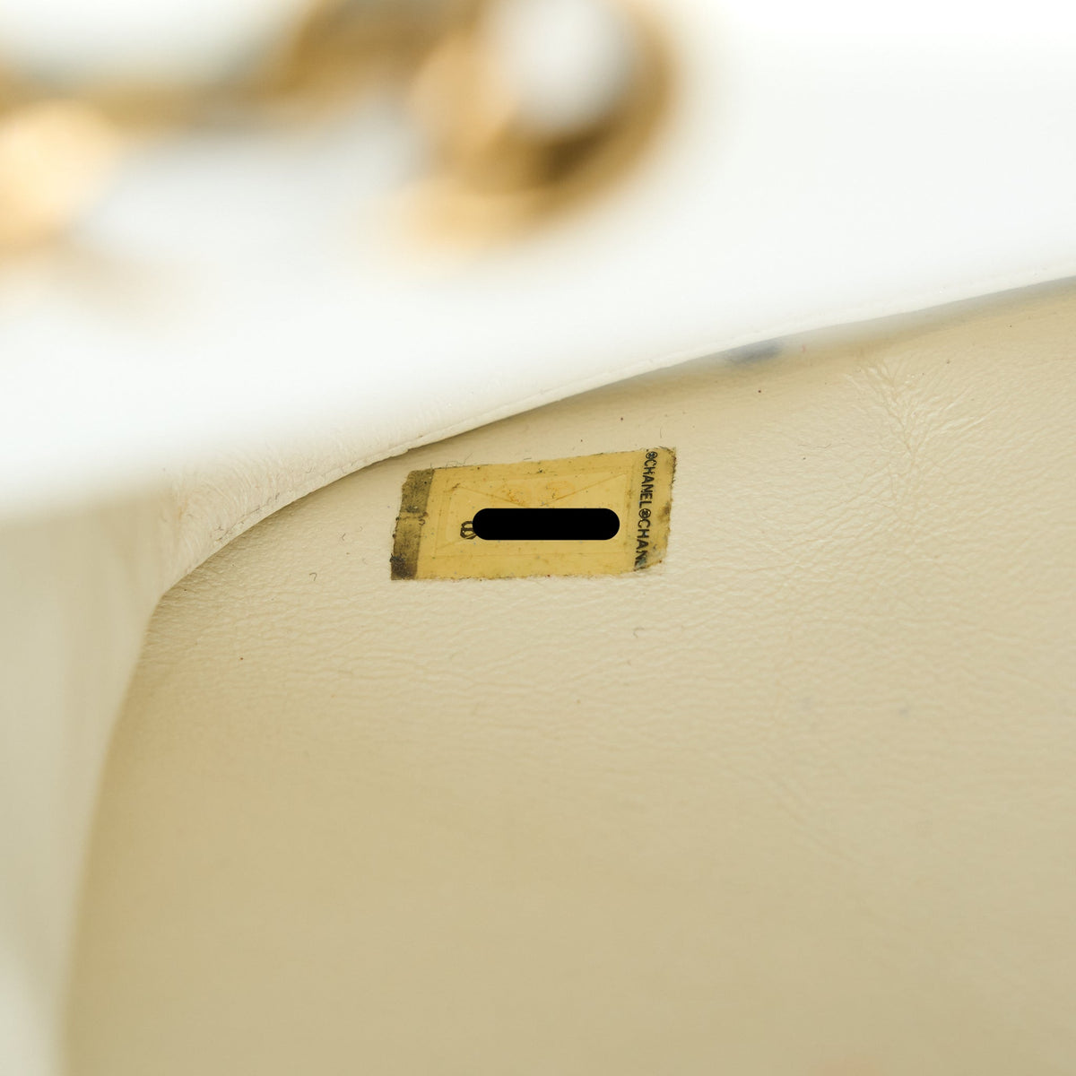 Chanel Vintage Flap Bag Tweed / Leather White GHW