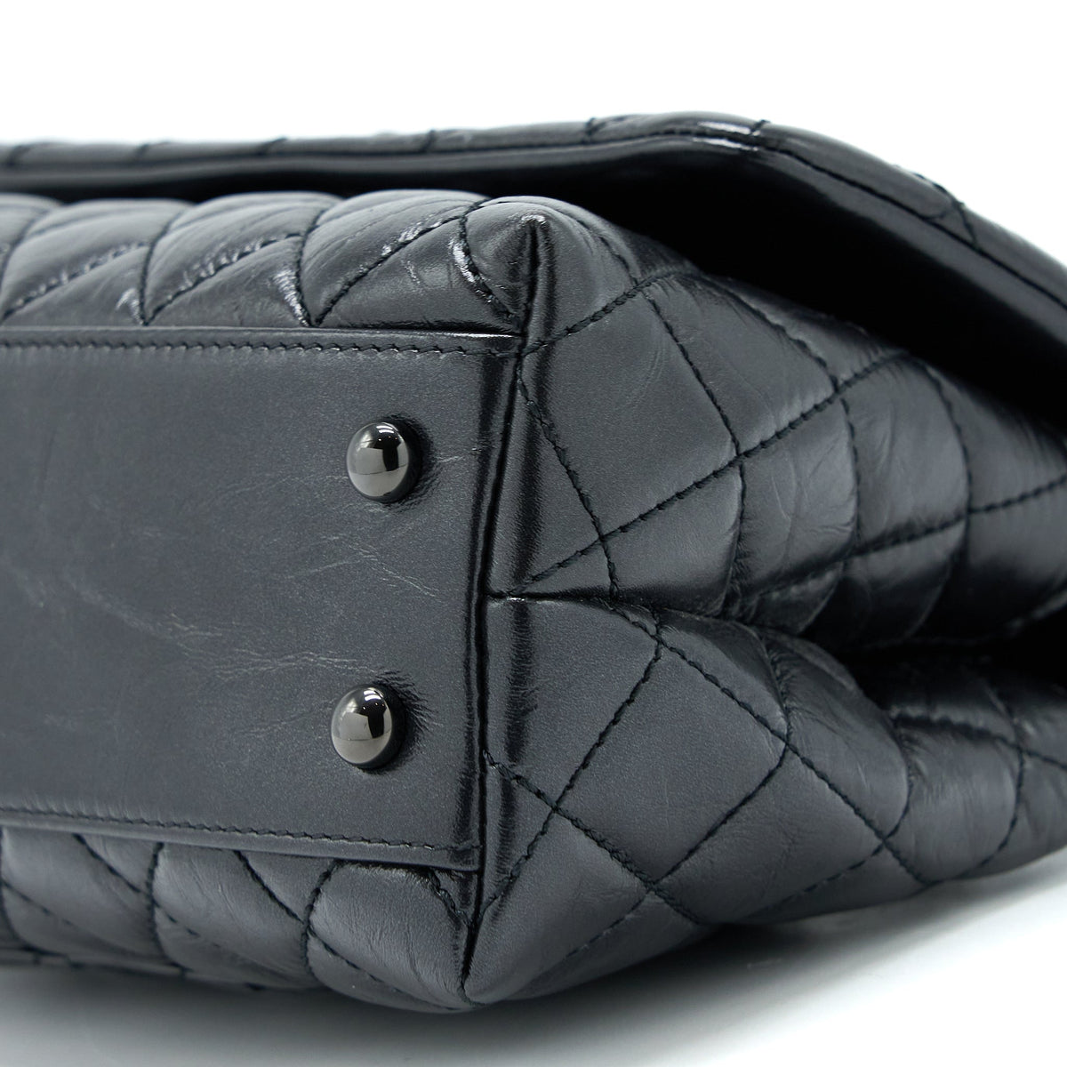 Chanel Small Coco Handle Aged Calfskin So Black With Black Hardware
