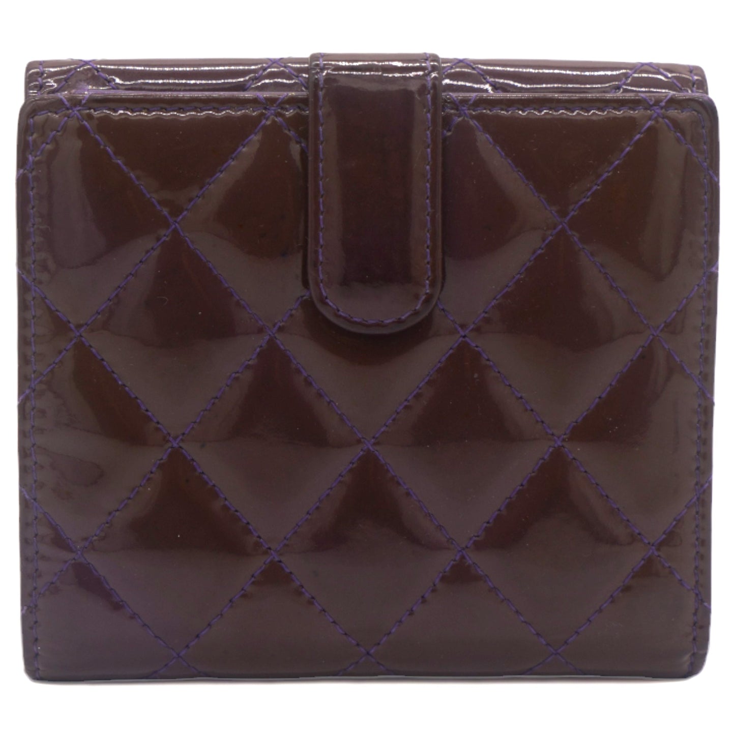 Chanel Purple Patent Classic Small Flap Wallet
