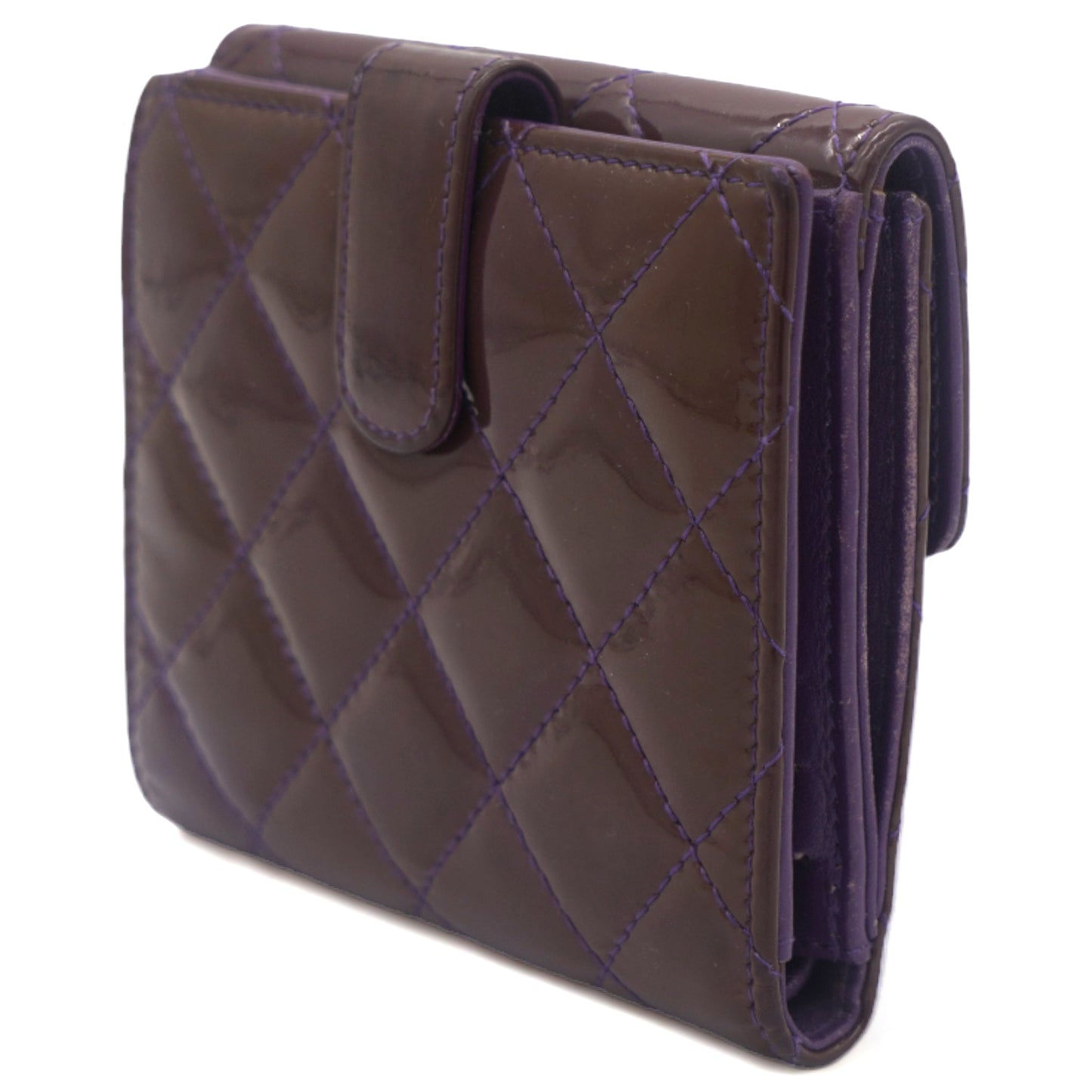Chanel Purple Patent Classic Small Flap Wallet