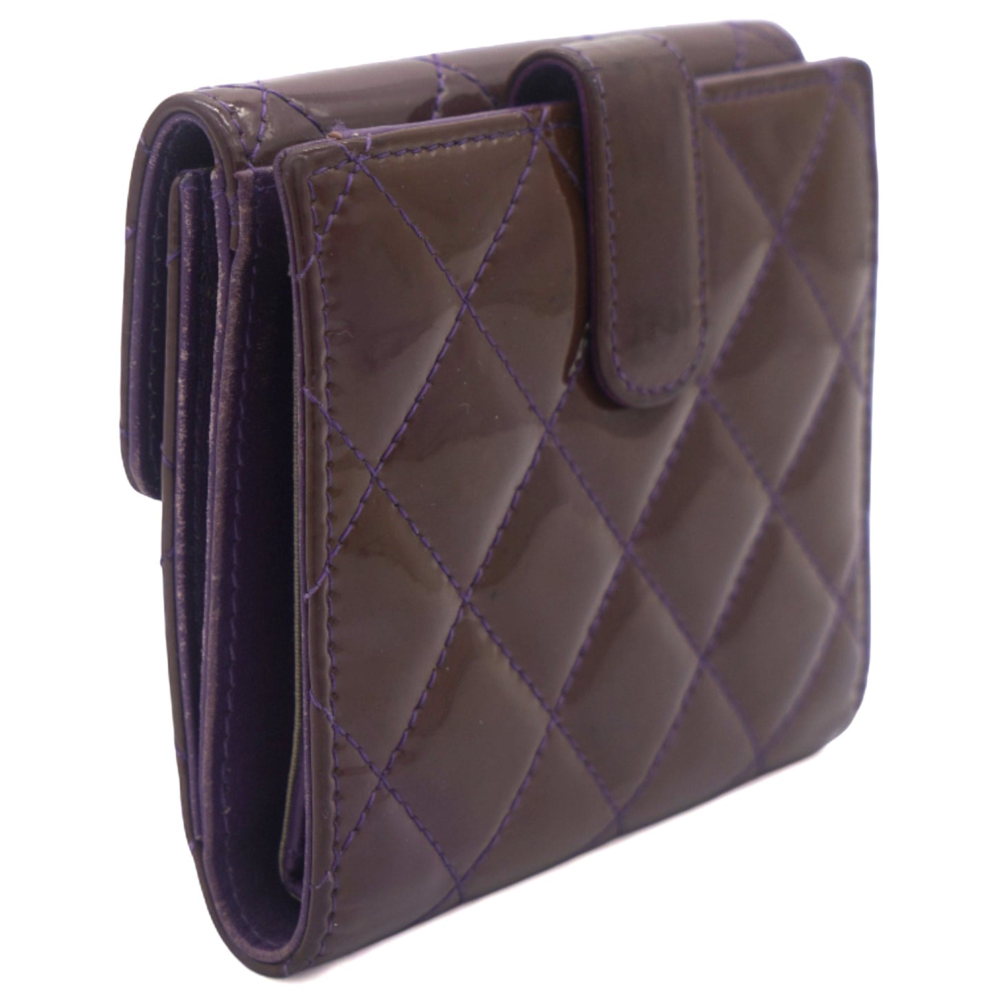 Chanel Purple Patent Classic Small Flap Wallet
