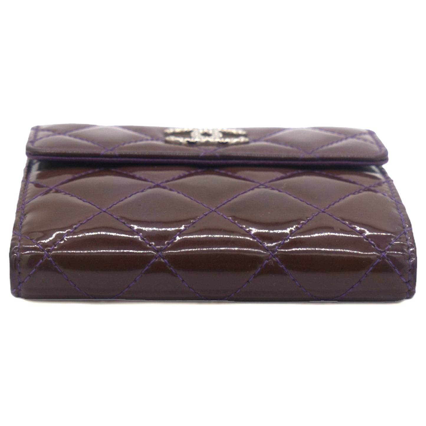 Chanel Purple Patent Classic Small Flap Wallet