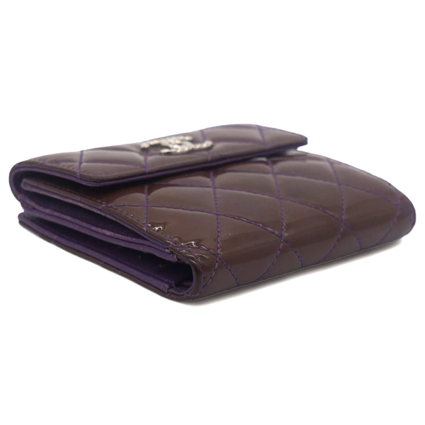 Chanel Purple Patent Classic Small Flap Wallet