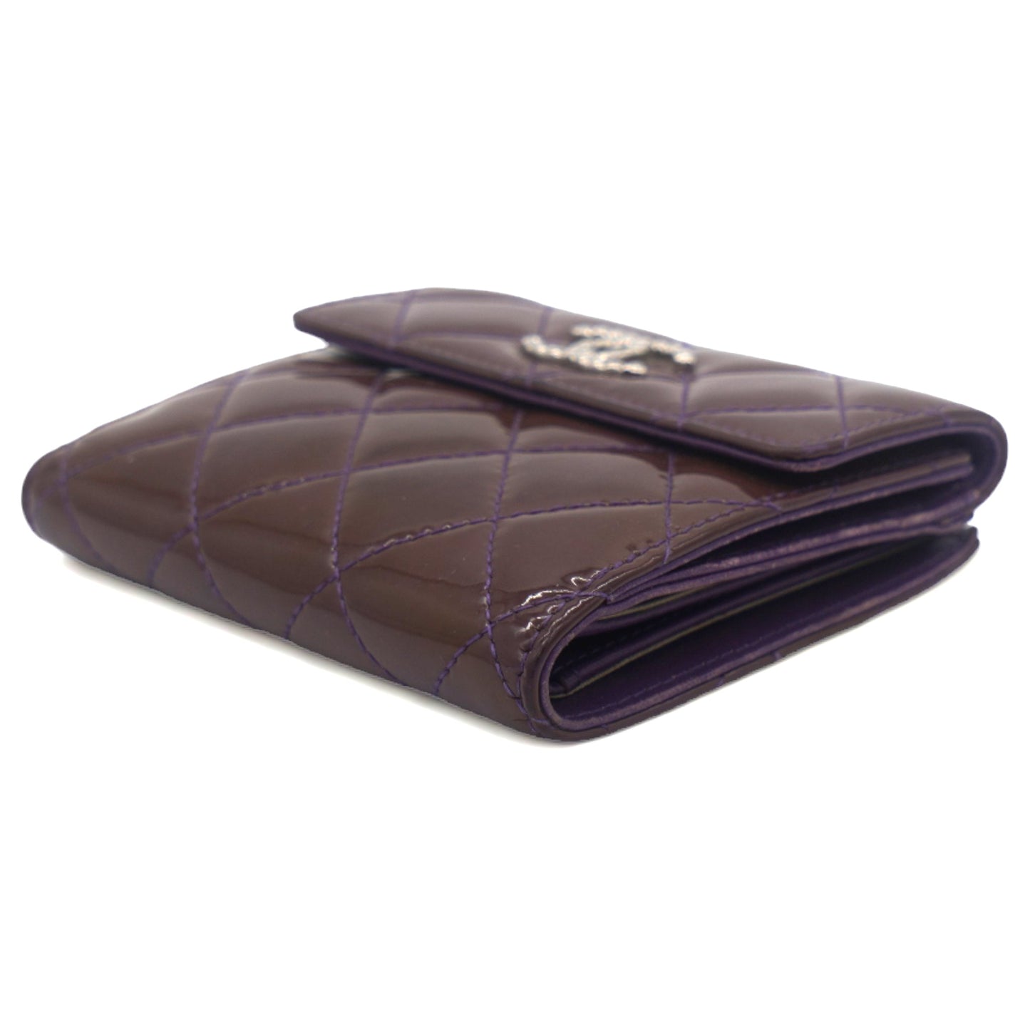 Chanel Purple Patent Classic Small Flap Wallet