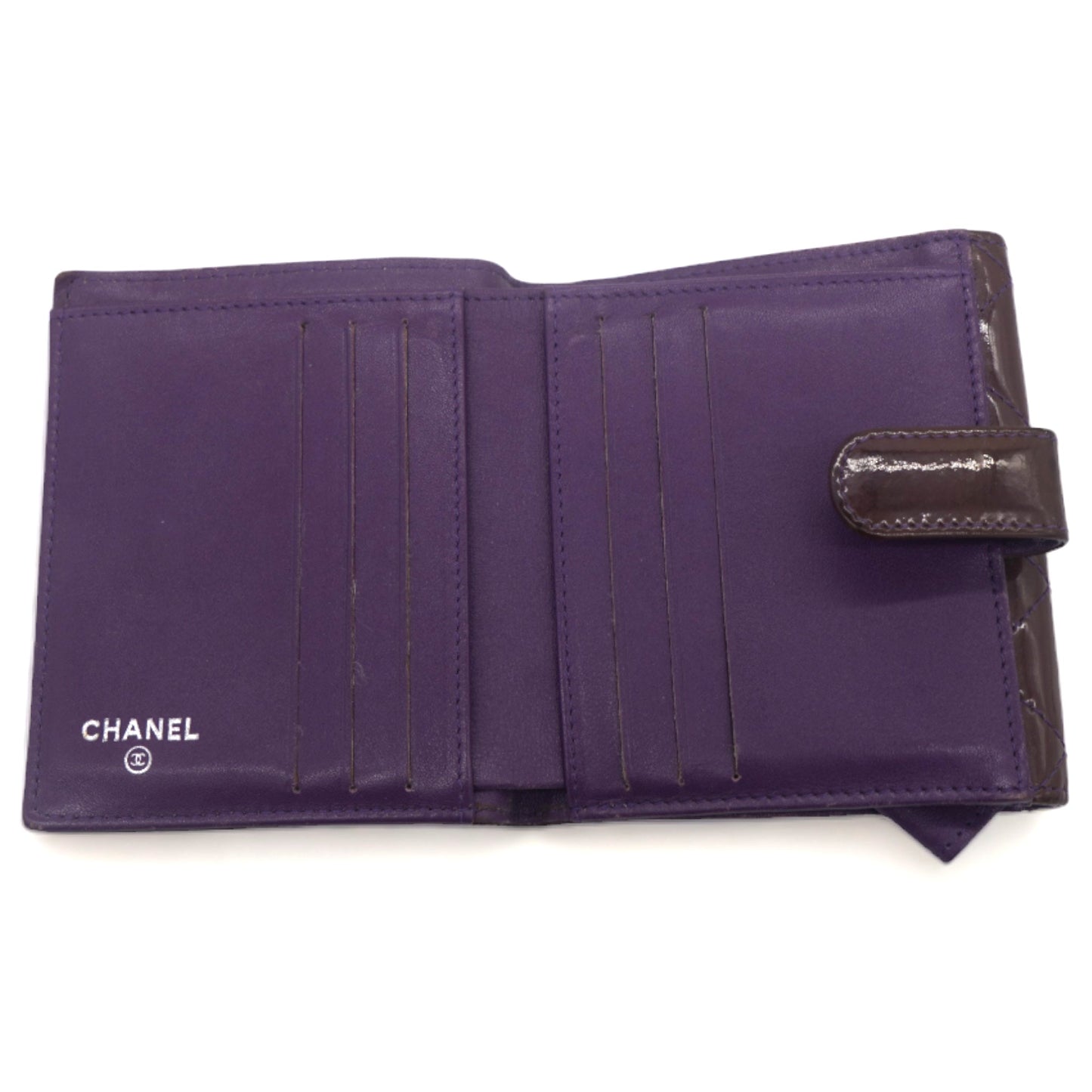 Chanel Purple Patent Classic Small Flap Wallet