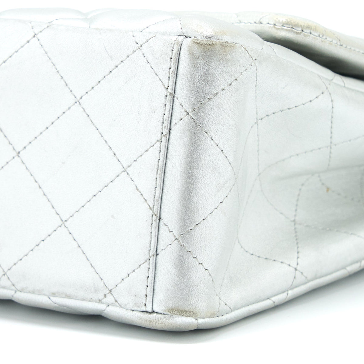 Chanel Maxi Classic Single Flap Bag Lambskin Silver SHW