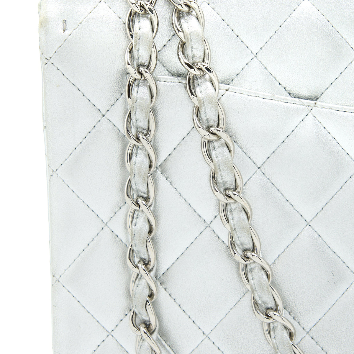 Chanel Maxi Classic Single Flap Bag Lambskin Silver SHW