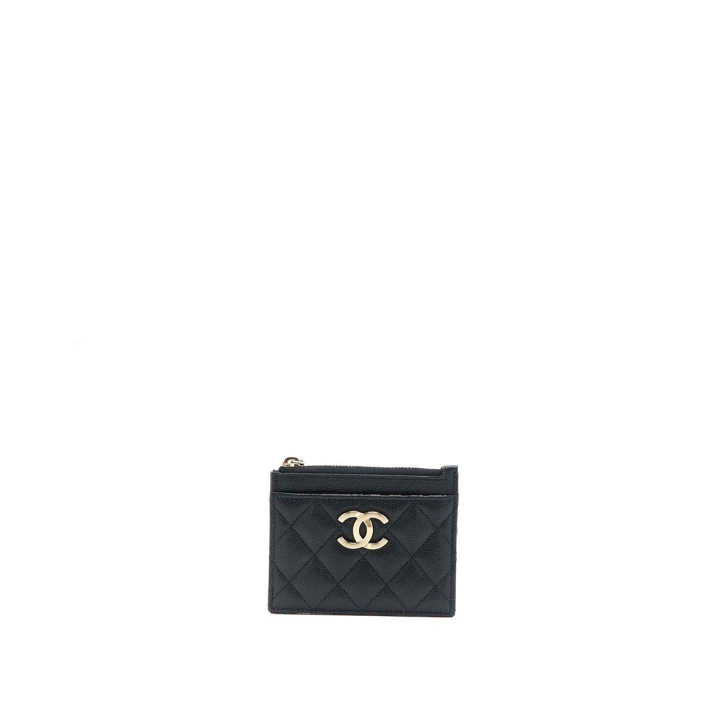 Chanel 23C Zipper  Holder Caviar Black LGHW (Microchip)
