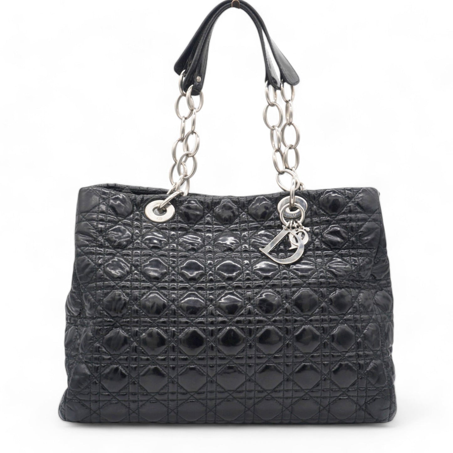Dior Lambskin Cannage Large Dior Soft Shopping Tote Black