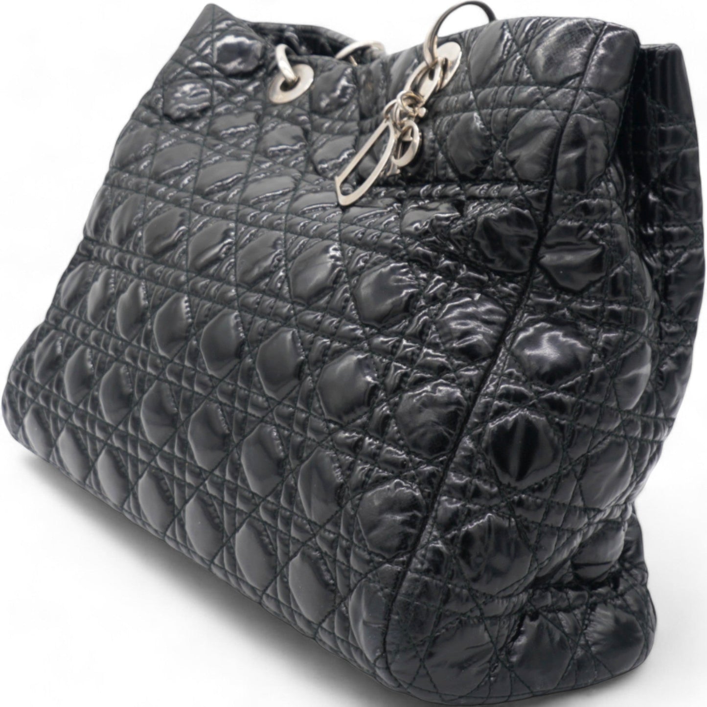 Dior Lambskin Cannage Large Dior Soft Shopping Tote Black