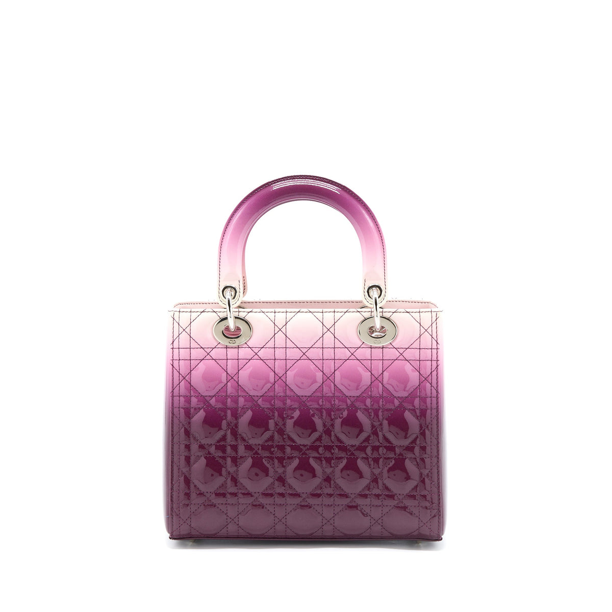 Dior Medium Lady Dior Patent White/Purple SHW