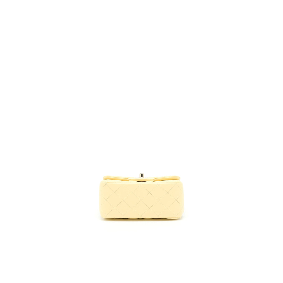 Chanel Mini Square Flap Bag Lambskin Light Yellow LGHW