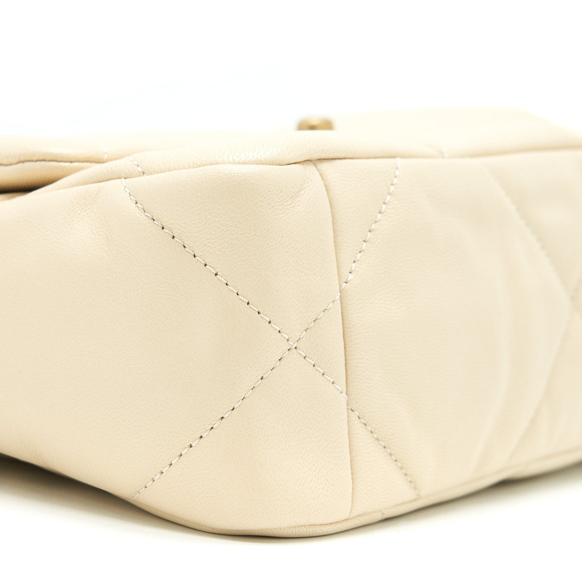 Chanel Small 19 Bag 19K Shiny Goatskin Beige GHW