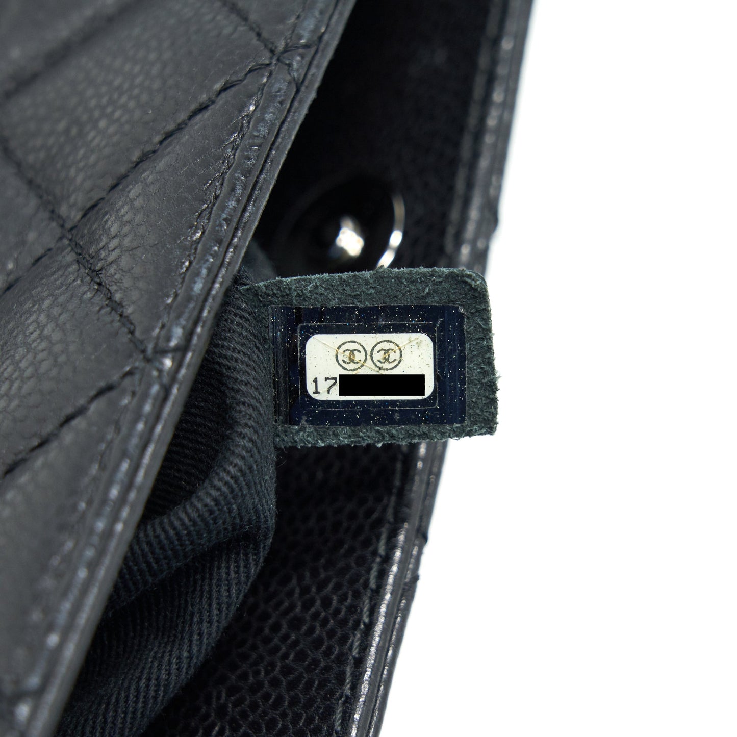 CHANEL QUILTED LEATHER TOTE BAG WITH CHAIN IN CARVIAR BLACK SHW