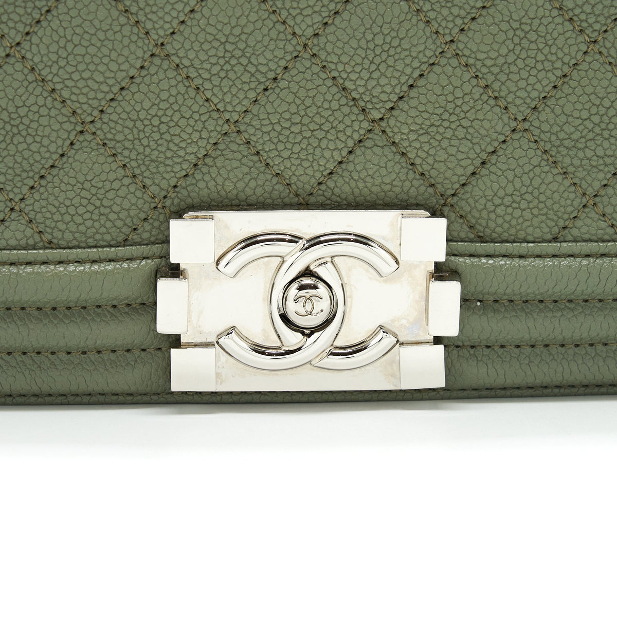 Chanel Medium Boy Bag Caviar Light Green LGHW