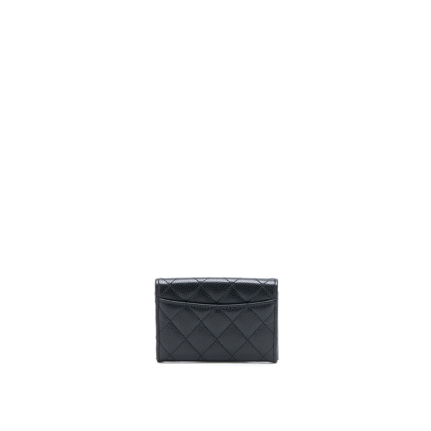 Chanel Classic Quilted Flap  Holder Caviar Black SHW (Microchip)