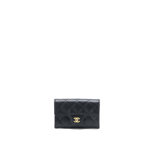 Chanel Classic Quilted Flap  Holder Caviar Black GHW (Microchip)