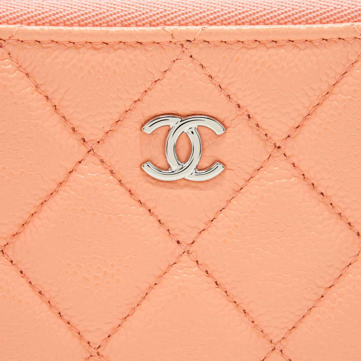 Chanel Mini Ocase Zip Pouch Coral Caviar