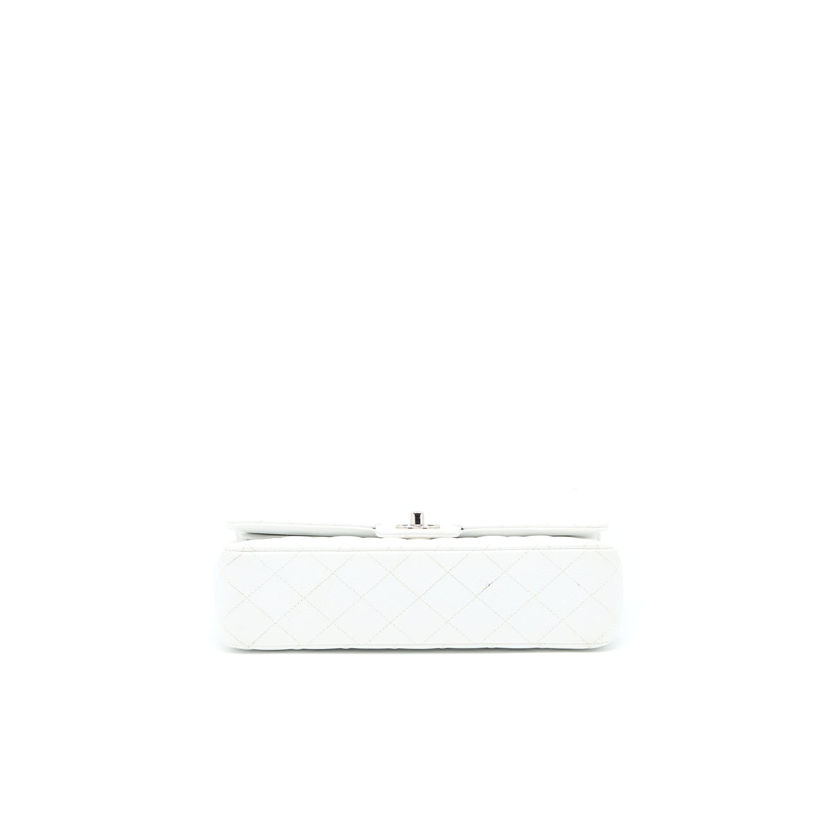 Chanel Medium Classic Flap Caviar White SHW