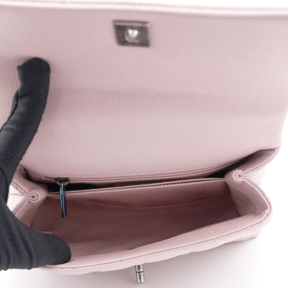 Chanel Pink Caviar Leather Small Coco Top Handle Bag