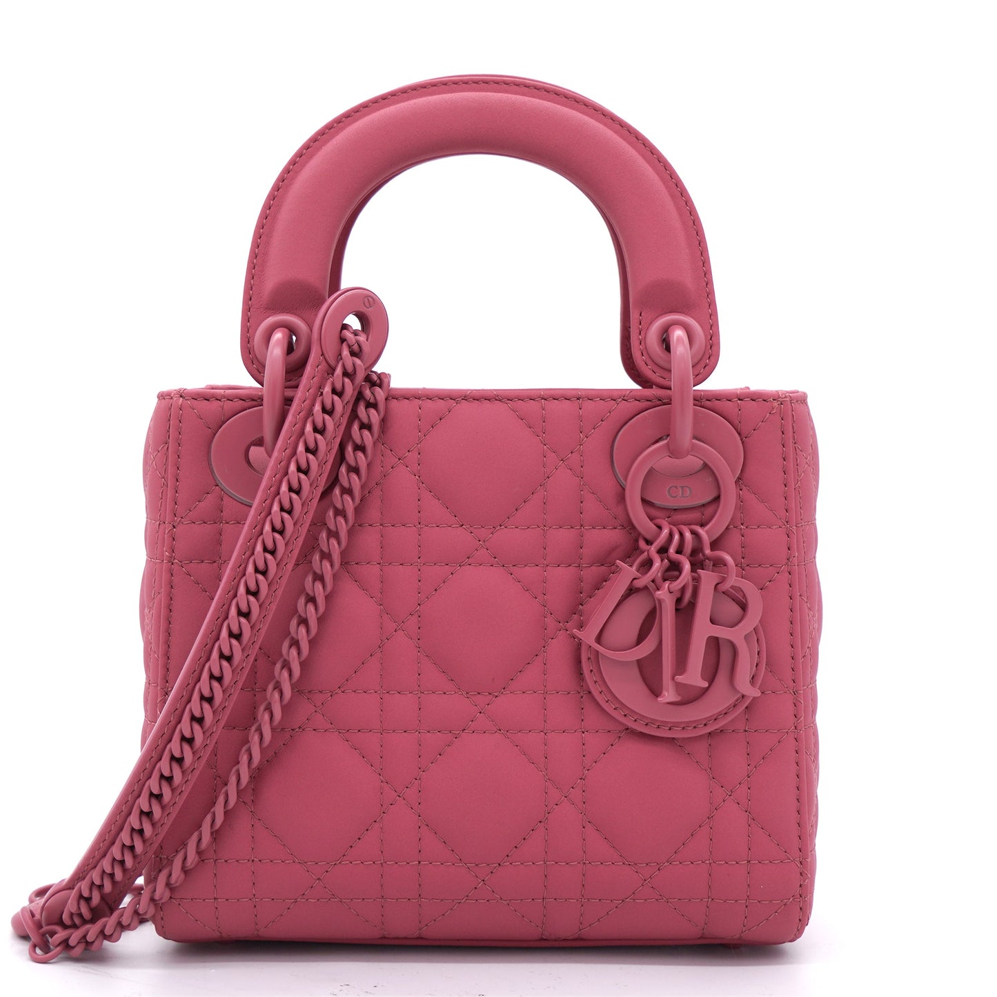 Dior Ultra Matte Calfskin Cannage Mini Lady Dior Pink