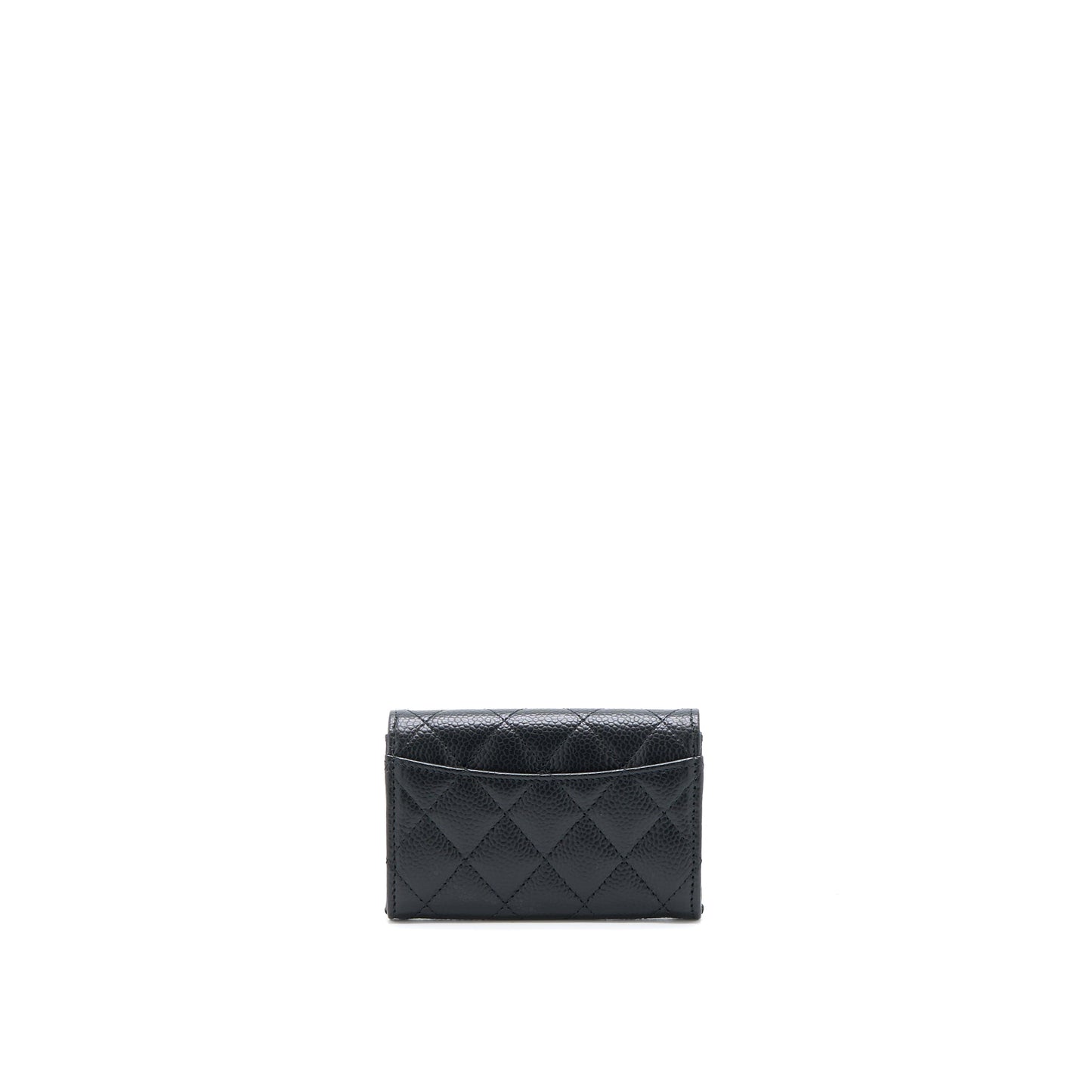 Chanel Classic Flap  Holder Caviar Black GHW (Microchip)