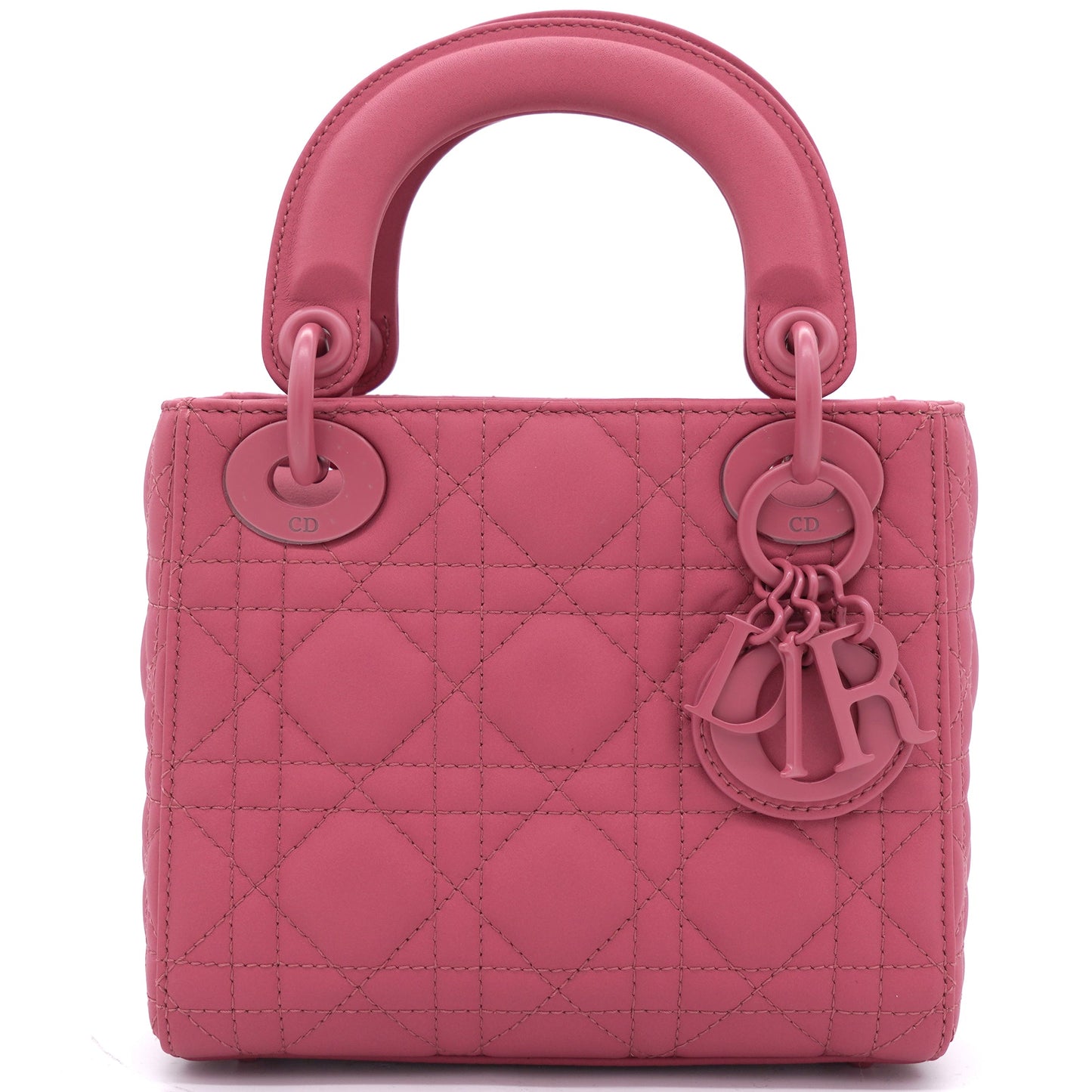 Dior Ultra Matte Calfskin Cannage Mini Lady Dior Pink