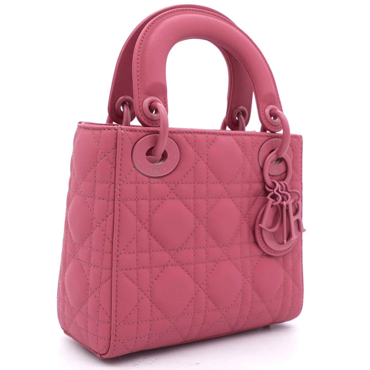 Dior Ultra Matte Calfskin Cannage Mini Lady Dior Pink