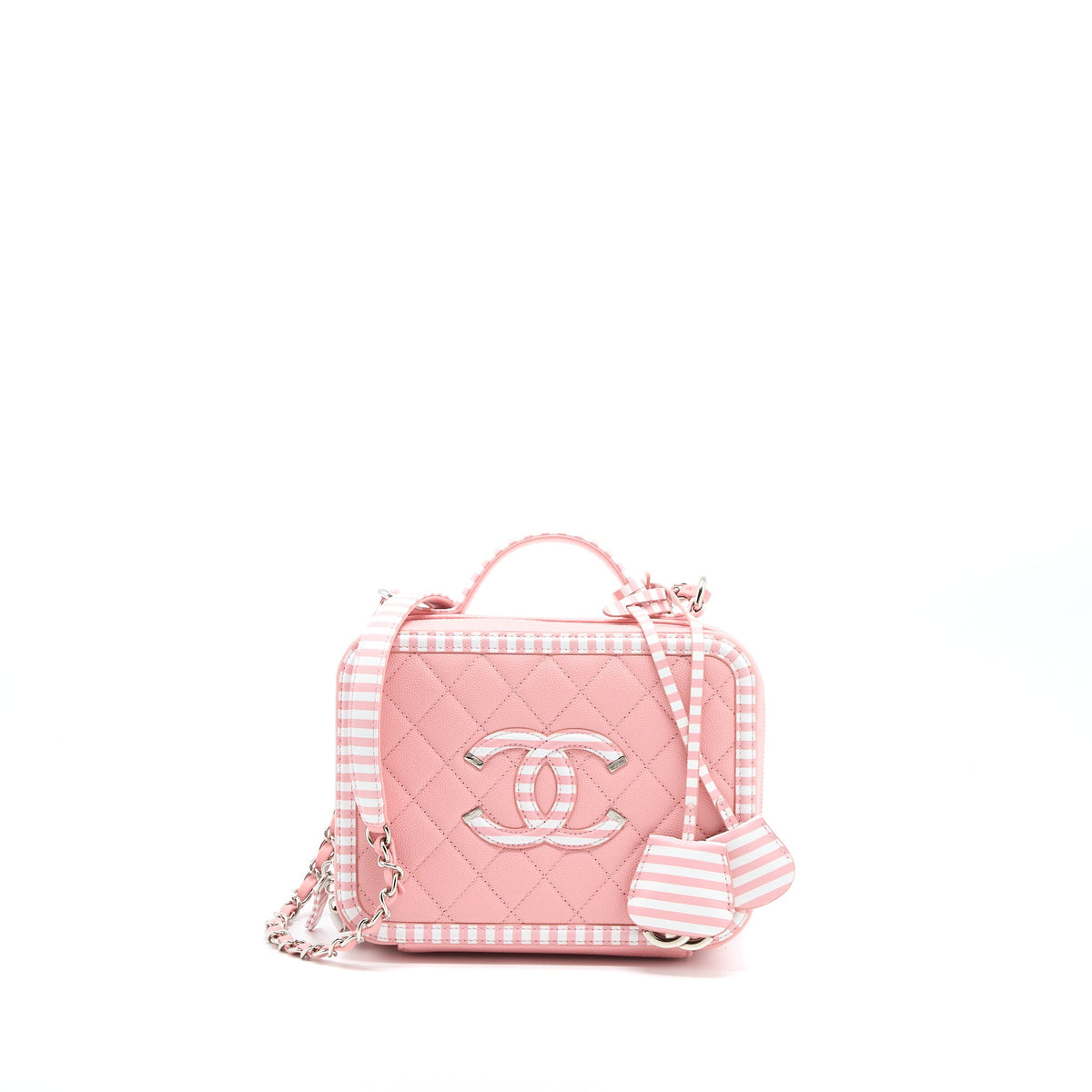 Chanel Medium Filigree Vanity Case Caviar Multicolour Pink SHW