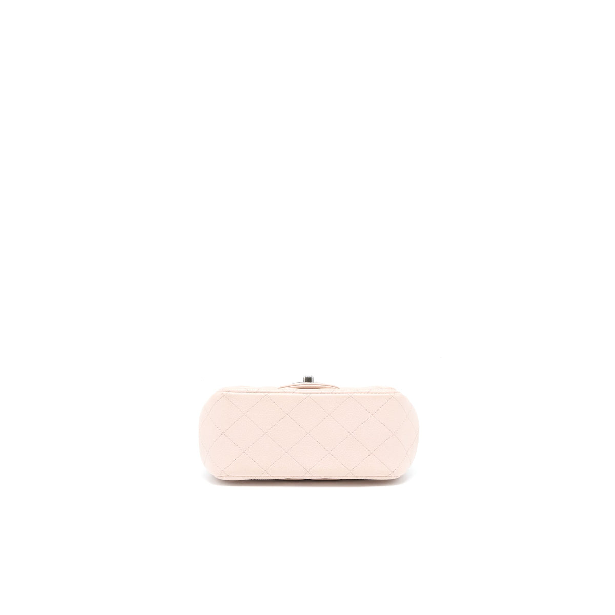 Chanel Mini Square Flap Bag Caviar Light Pink Ruthenium Hardware