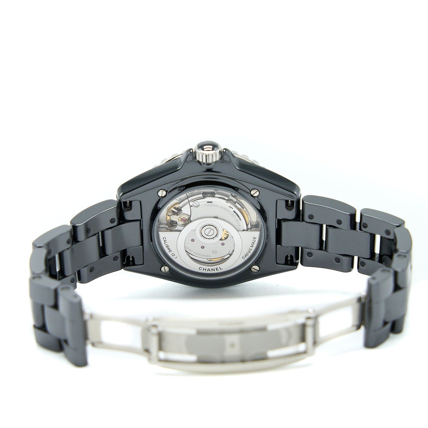 Chanel J12 Watch Calibre 12.1 38MM Black Ceramic/Steel Black Dial H5697