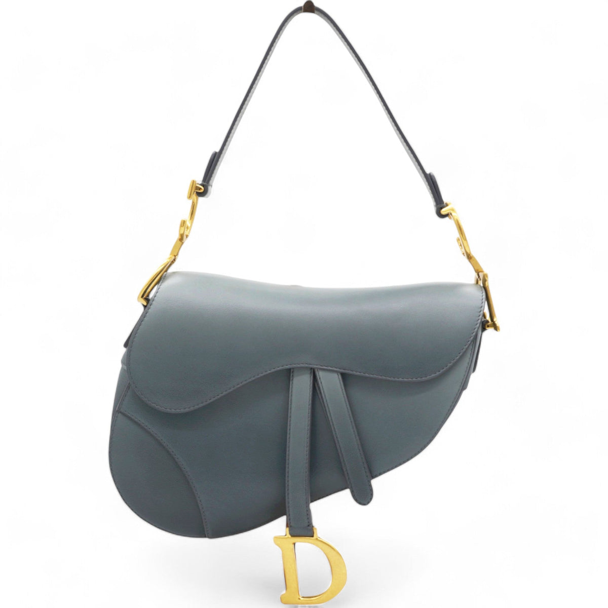 Dior Grained Calfskin Saddle Bag Sky Blue