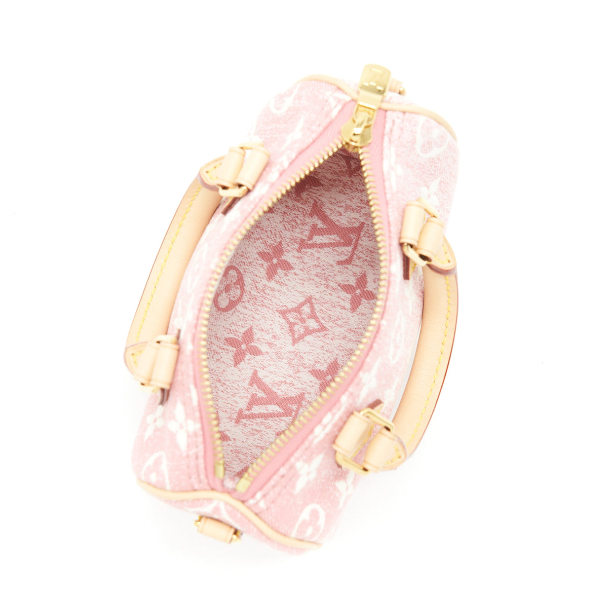 Louis Vuitton Nano Speedy Monogram Jacquard Denim Pink GHW