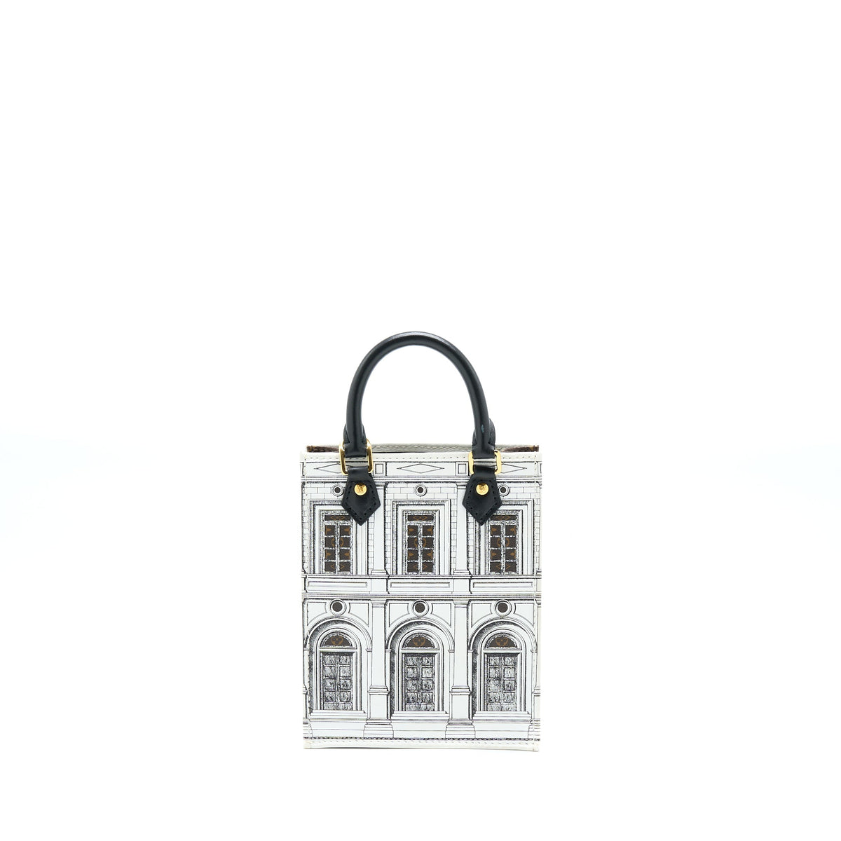 Louis Vuitton Petit Sac Plat Bag White/Black Fornasetti Monogram Canvas GHW
