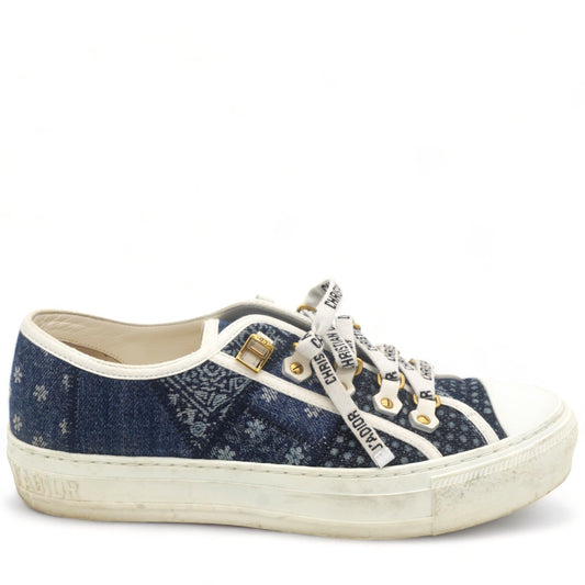 Dior Walk 'n Dior Denim Patchwork Sneakers 38