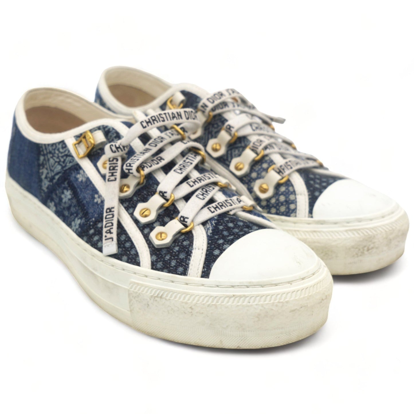 Dior Walk 'n Dior Denim Patchwork Sneakers 38