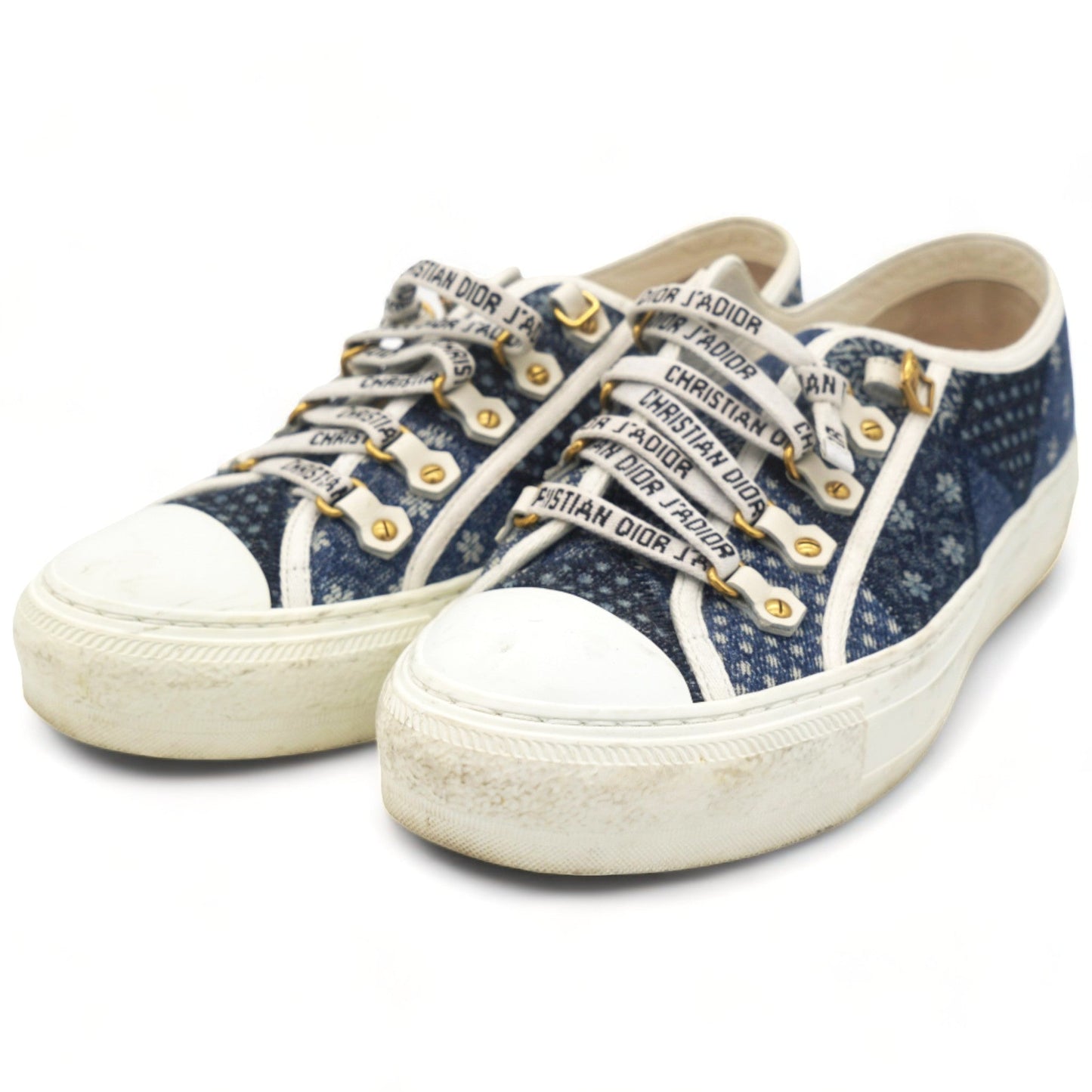 Dior Walk 'n Dior Denim Patchwork Sneakers 38