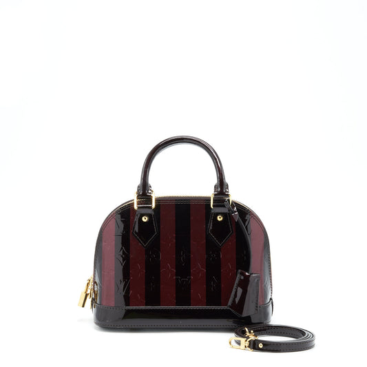 Louis Vuitton Alma BB Patent Amarante Raye GHW