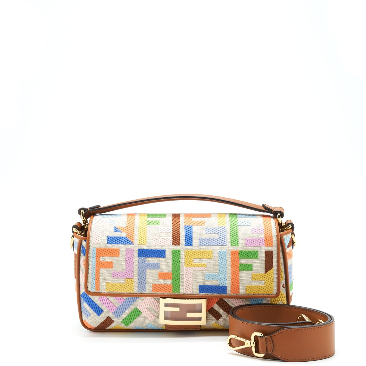 Fendi Baguette Bag in FF Motif Canvas Multicolour