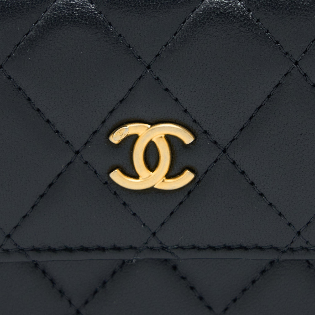 Chanel Pearl Crush Mini Flap Belt Bag Lambskin Black Brushed GHW
