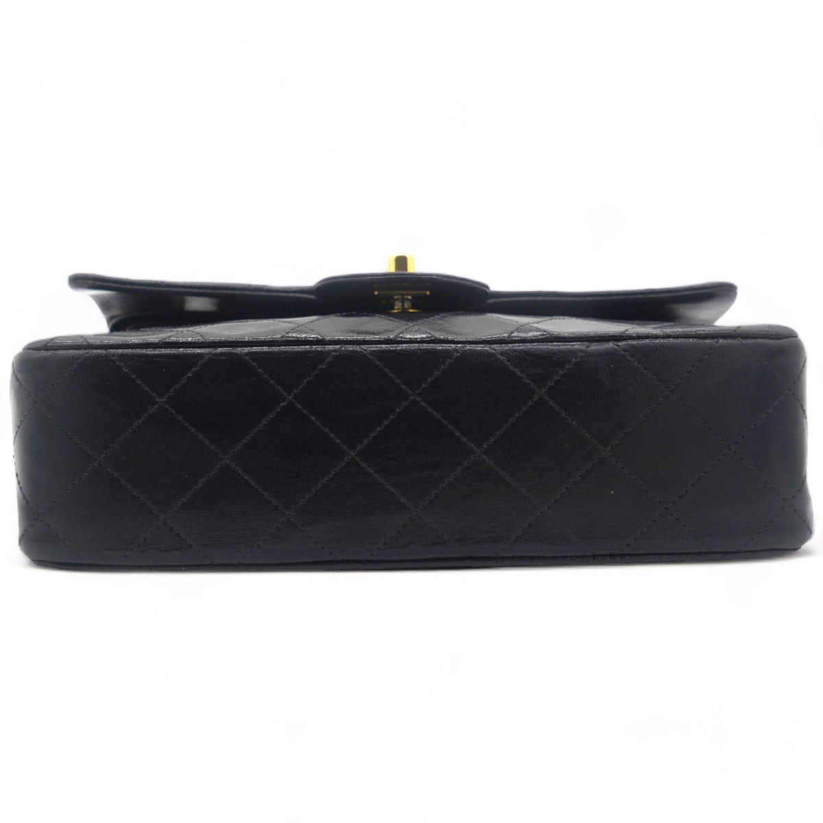Chanel Vintage Black Quilted Lambskin Leather Classic Small Double Flap Bag