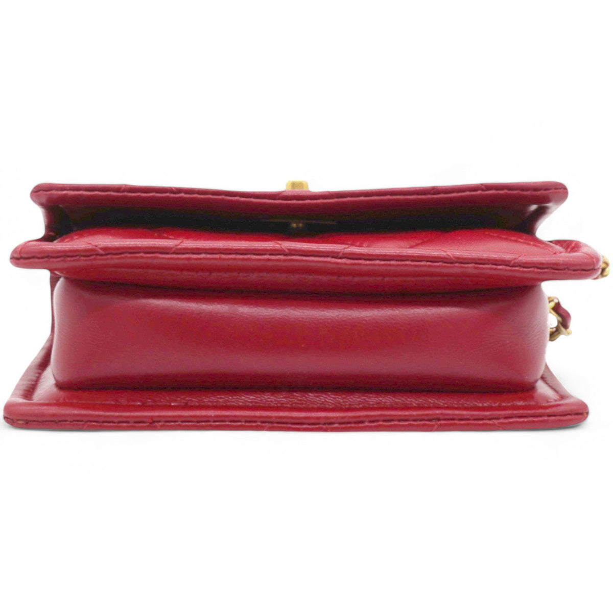 Chanel Vintage Rare Red Lambskin Micro Mini Flap