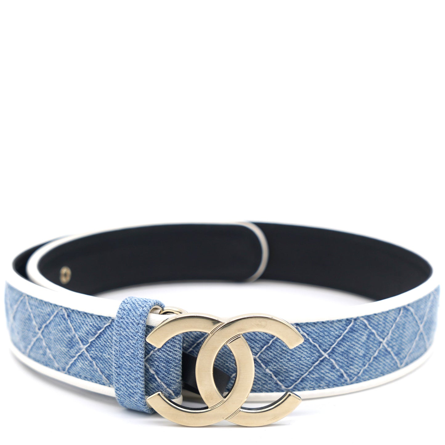 Chanel Denim CC Belt 70 Blue