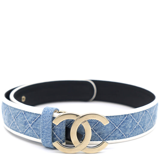 Chanel Denim CC Belt 70 Blue