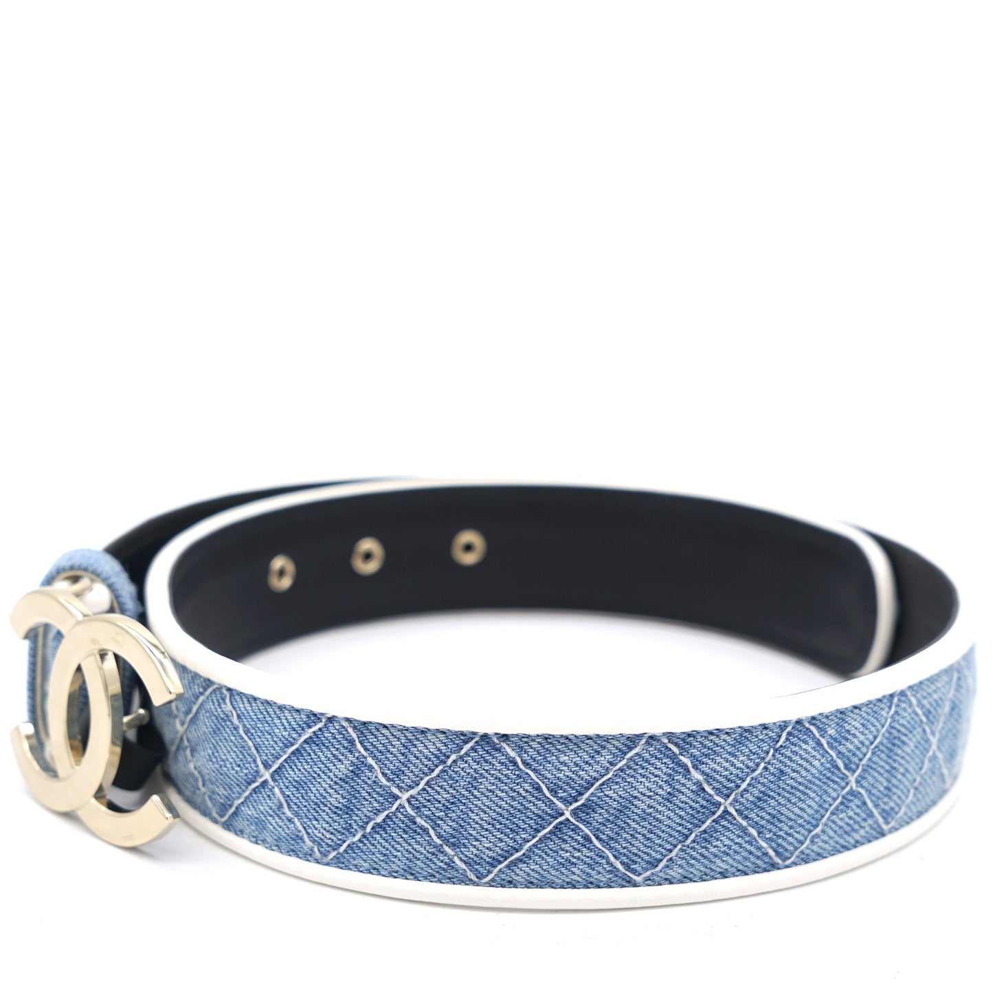 Chanel Denim CC Belt 70 Blue